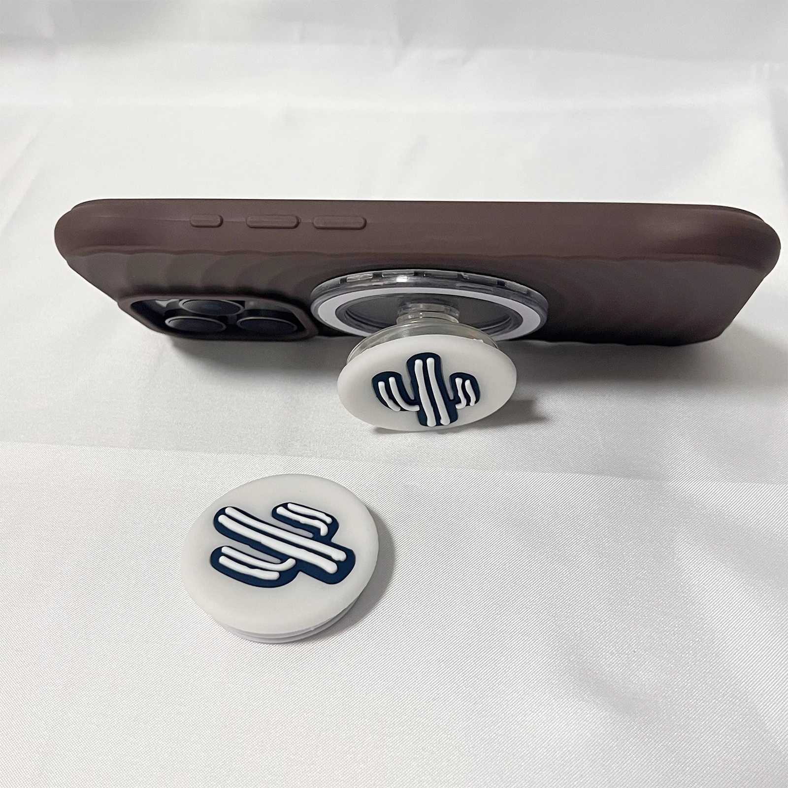 Cute Cartoon Silicone Cactus Phone Holder Grip Tok Phone Case Stand Support For iPhone17 iPhone16 Pro Max Samsung