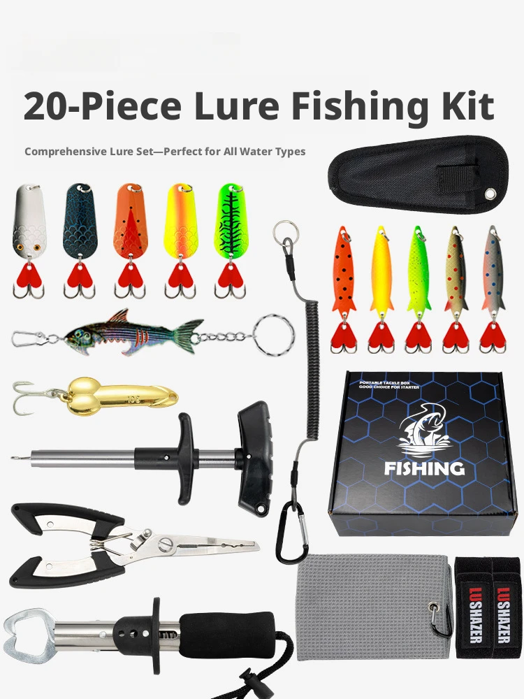 20 pieces of lure set  gift box airplane box biomimetic bait fake bait accessories gift fishing