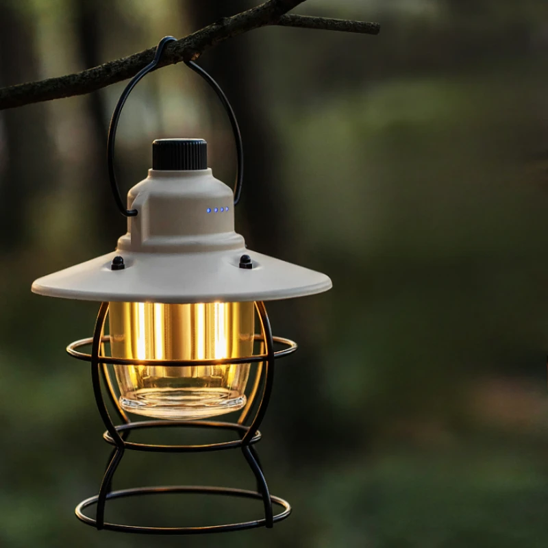 Outdoor camping lighting long battery life camp atmosphere lights multifunctional hanging retro