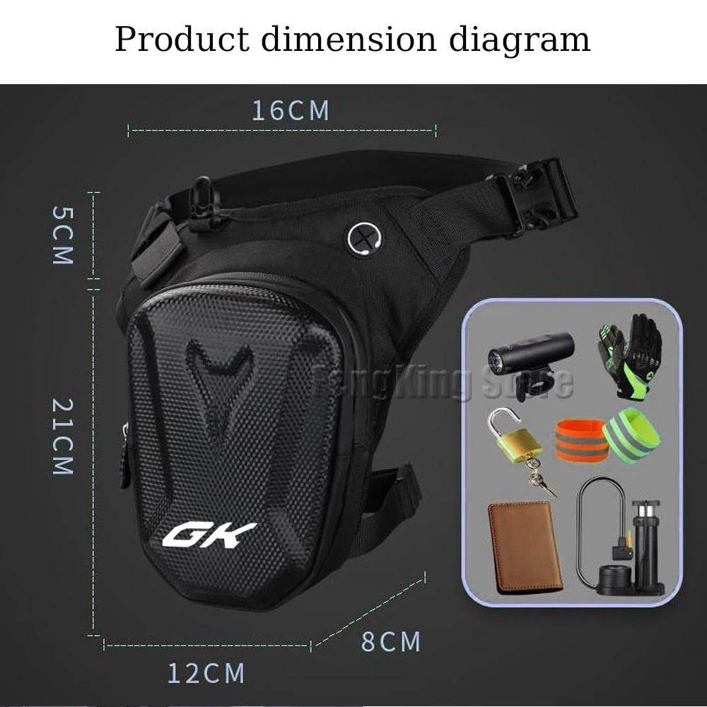 For Zontes GK 125 / GK 155 / G   Motorcycle leg bag knight hard shell waterproof waist bag  crossbody bag