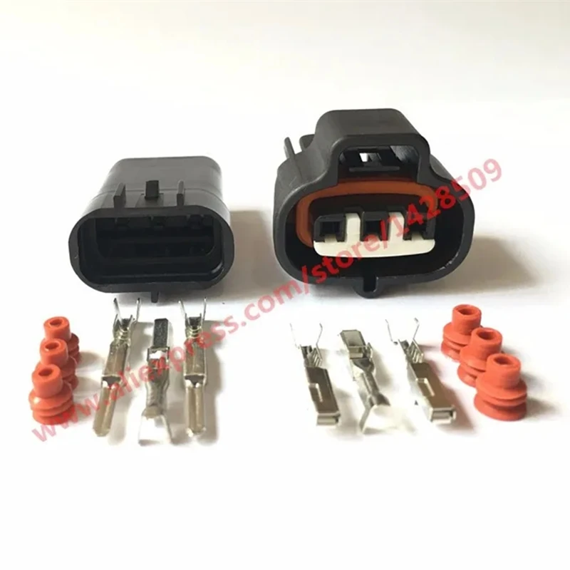 1 Pcs 3 Pin 3 Way Female And Male Waterproof Fuel Injector Connector Plug 6189-0099