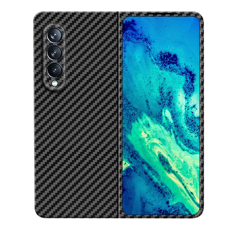 Luxury Real Aramid Carbon Fiber Back Cover For Samsung Galaxy Z Fold4 Case 7.6 inch Ultra-thin Kevlar Fall prevention Phone Case