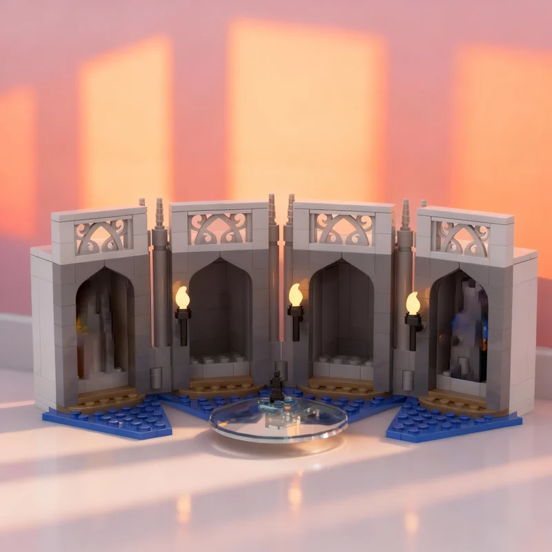 222 Piezas MOC Harry Hogwarts Legacy, Modelo de la Cámara del Mapa, Bloques de Construcción de Arquitectura, Regalos de Navidad, Idea de Juguete Creativo Educativo