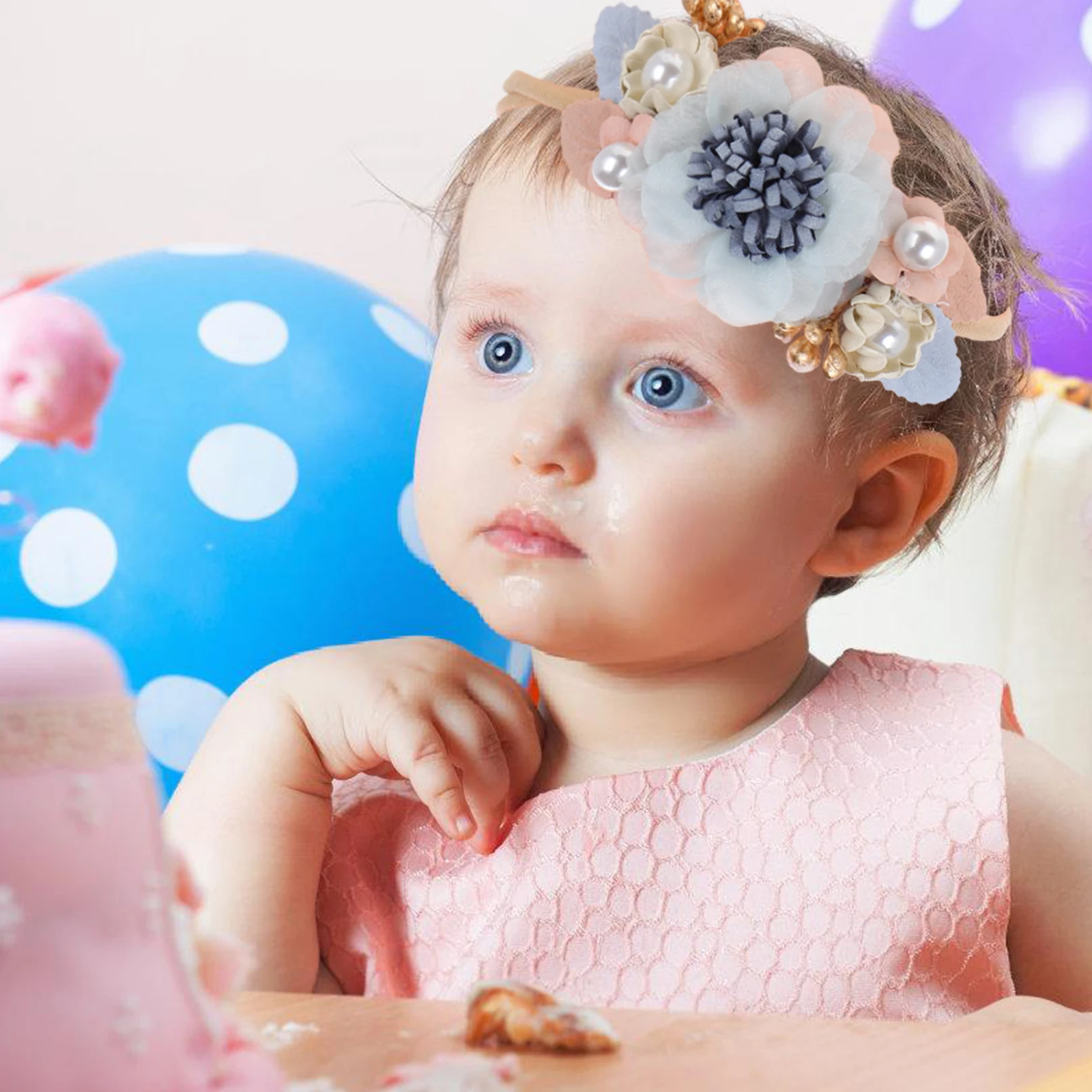 

3pcs Flower Baby Headband Newborn Toddler Infant Floral Hairband Chiffon Elastic Safe Comfortable for Girls Daily Party Birthday