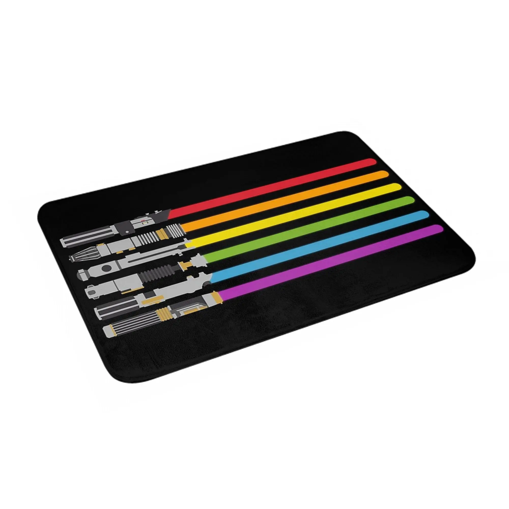 

Flannel Anti-slip mat Lightsaber Rainbow Doormat Floor Washable Carpet Rug for Kitchen Entrance Home Footpad Mats