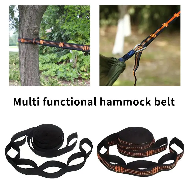 2Pcs Reinforced Polyester Hammock Straps 5 Loops High Load Bearing Hooks for Outdoor Camping Hammock