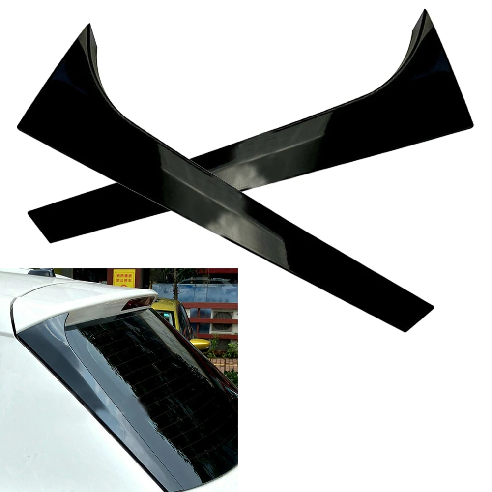 Glossy Black Car Rear Window Spoiler Side Wing Trim Cover Decor For Skoda Kodiaq 2016 2017 2018 2019 2020