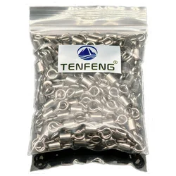50Pcs/Lot Fishing  Ball Bearing Swivel Safety Snap solid Ring Hook Connector Barrel Rolling Swivel Tackle Fishing Accessories