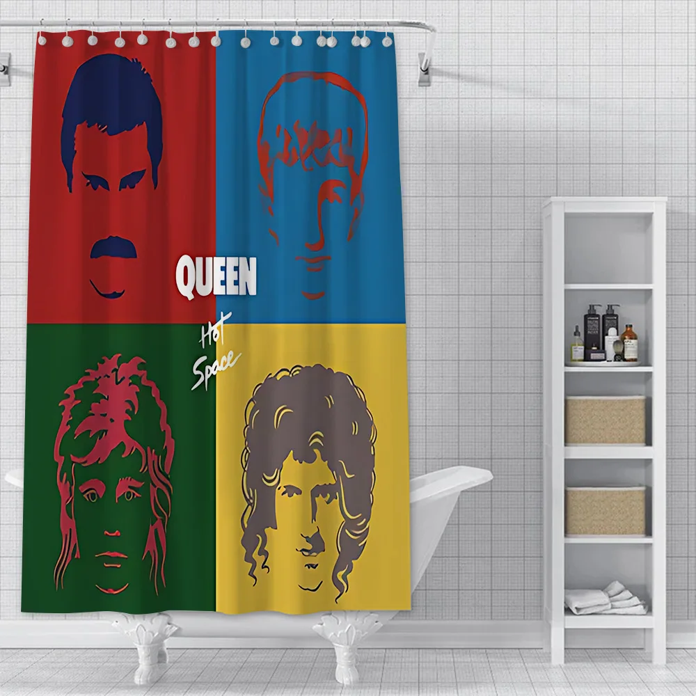 Rock Q-Queen Band Shower Curtain Waterproof Polyester Fabric Paint Colorful Bath Curtains Home Bathroom Decor Curtain With Hook