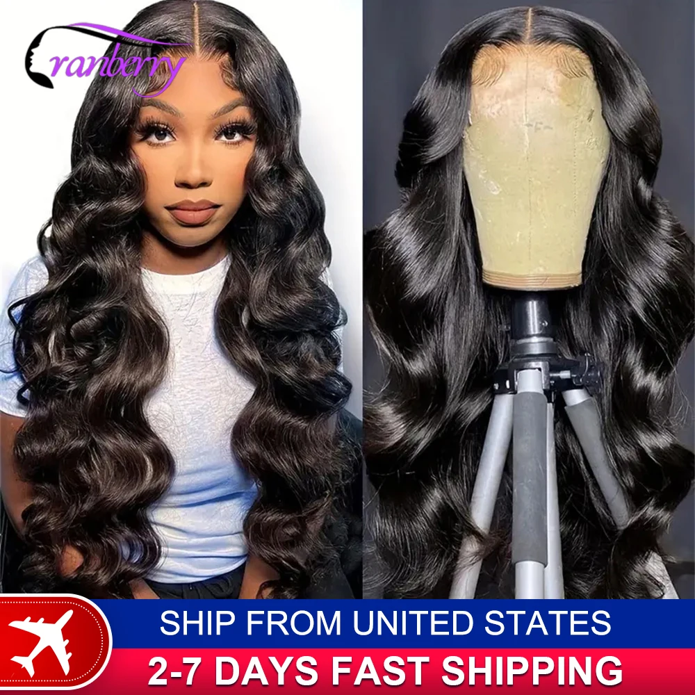 Human Hair Lace Wigs Remy Brazilian Transparent Body Wave 4x4 Lace Closure Wig 180% Density Cranberry Hair 4x4 Lace Front Wig