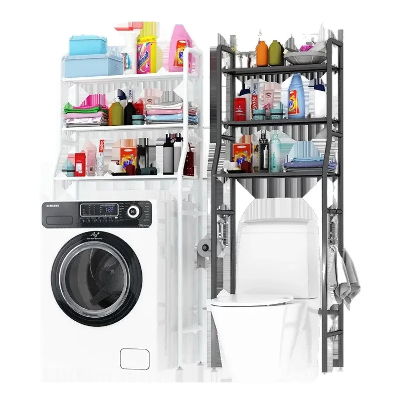 Household non-punching toilet bathroom washing machine storage storage artifact