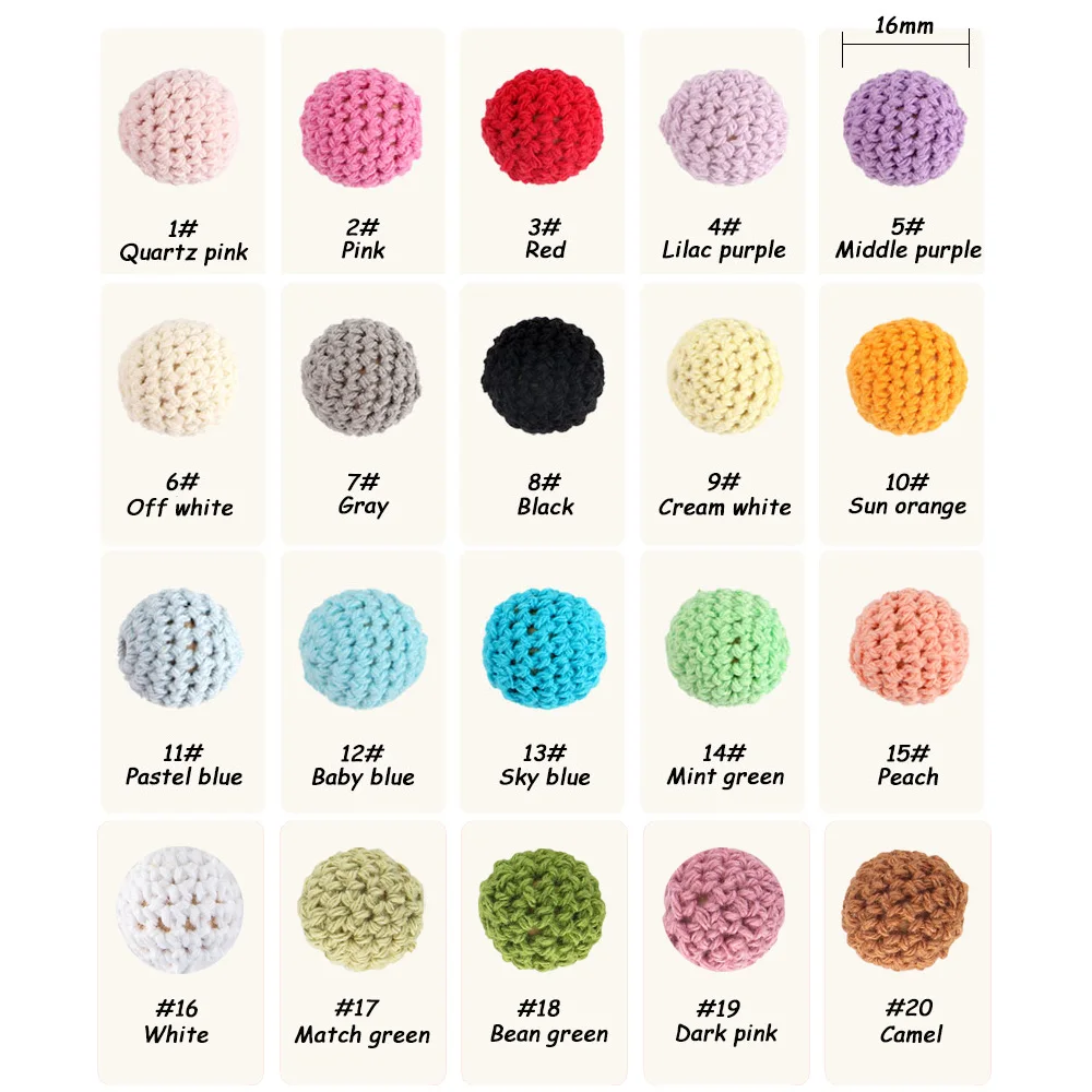 20Pcs  16/20MM Wooden Beads Crochet Bead Teether OaganicBaby Teethers Bpa Free Wooden Diy Tiny Rod Baby Teething Toy
