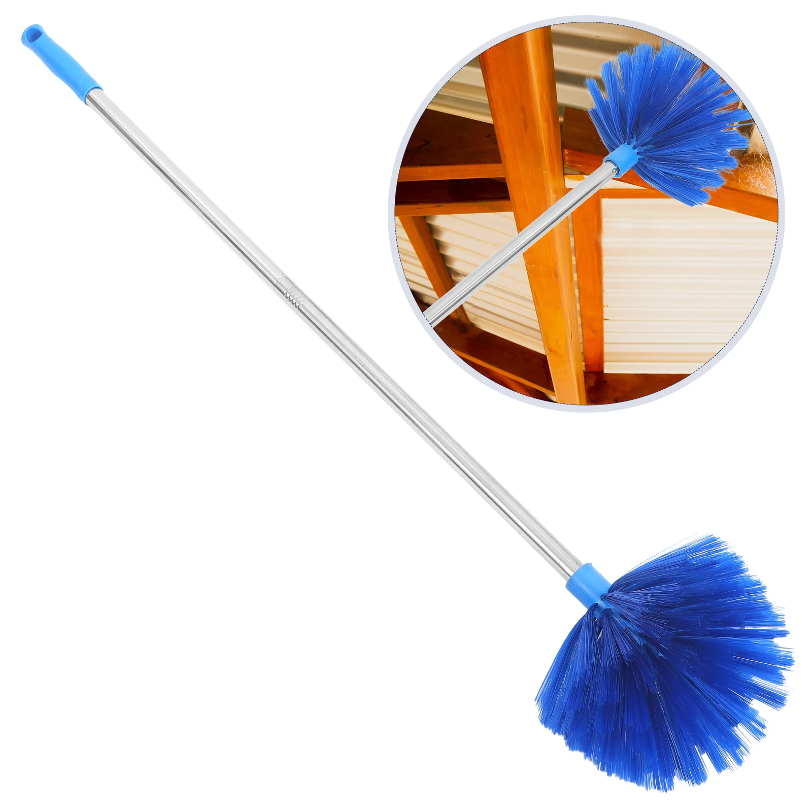 

Spider Web Cleaner Brush Extension Pole Adjustable Stainless Steel Duster Ceiling Fan Walls Dusting Indoor Outdoor Cobweb Long