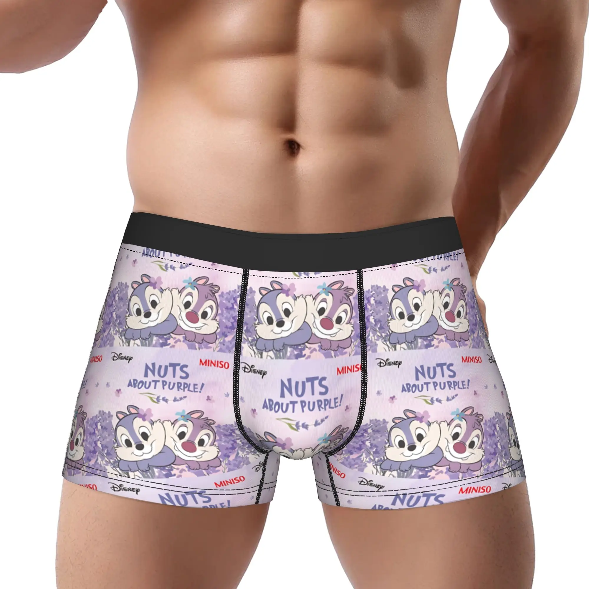 

Боксеры Disney с изображением белки Чипа и Дейла, дышащие трусы, мужское нижнее белье, сексуальные шорты, трусы-боксеры
