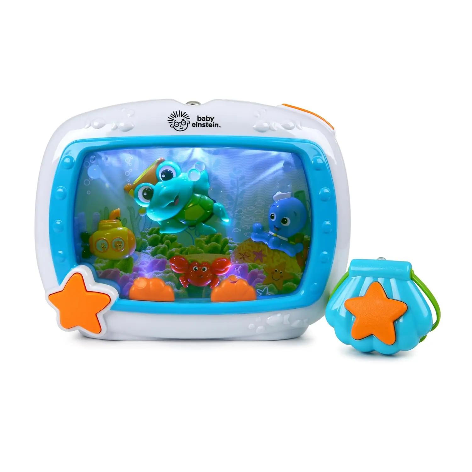 

Musical Crib Soother with Calming Lights & Ocean Sounds, Remote Control for Babies