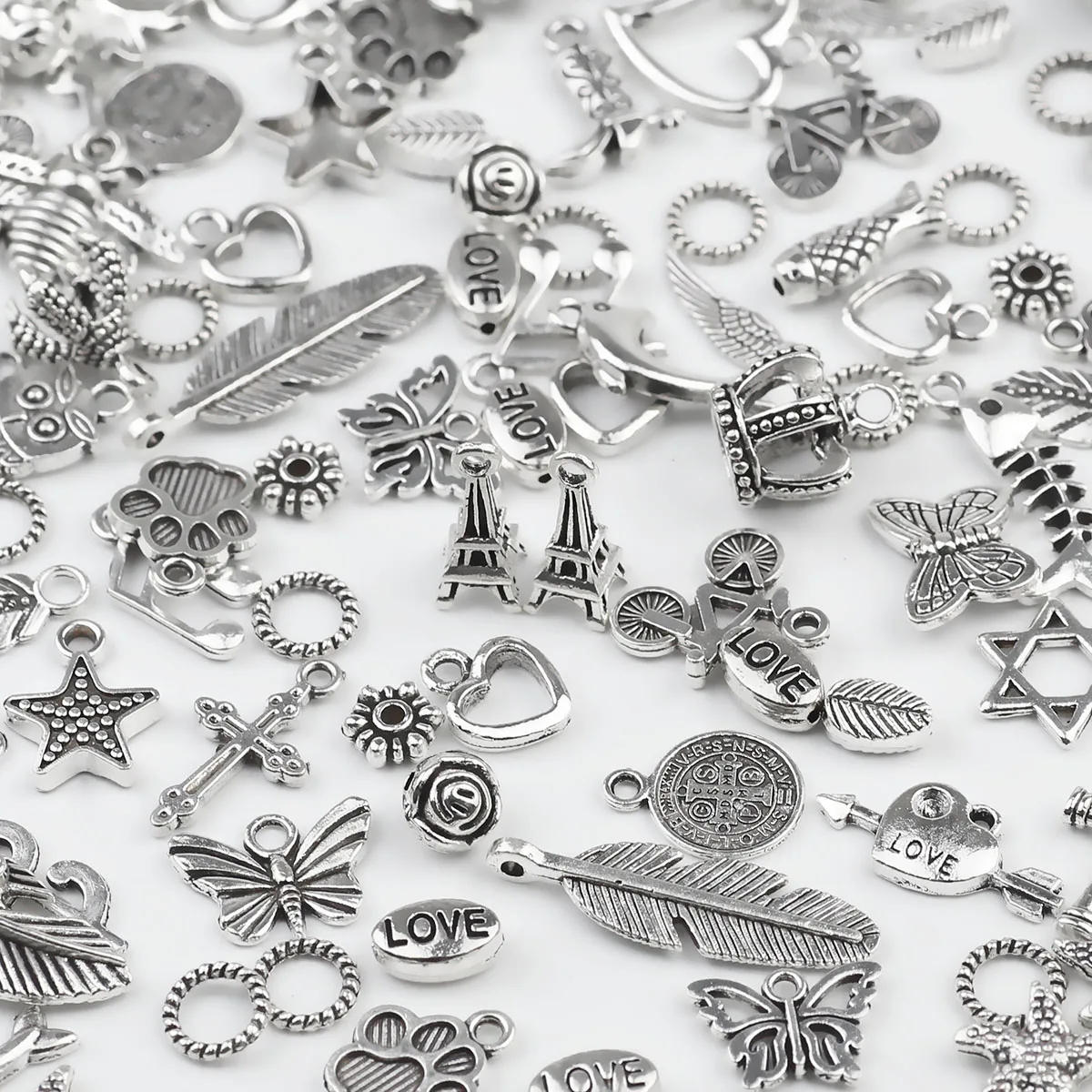 

50-100pcs Metal Mixed Charms DIY Vintage Bracelet Pendant Neacklace Accessories For Jewelry Making Findings Cheap Charms Bulk