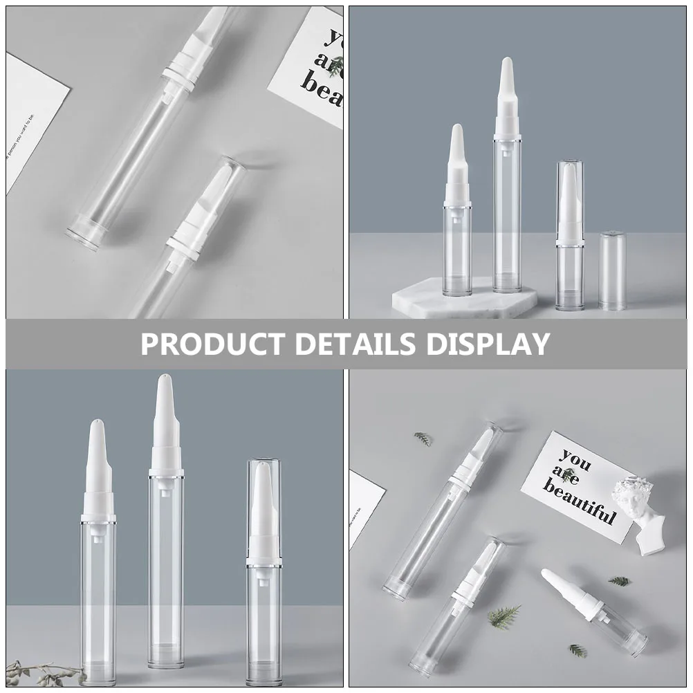 

10pcs Clear Airless Pump Jar Refillable Empty Skincare Containers Portable Travel Size Storage Bottle for Serum Foundation