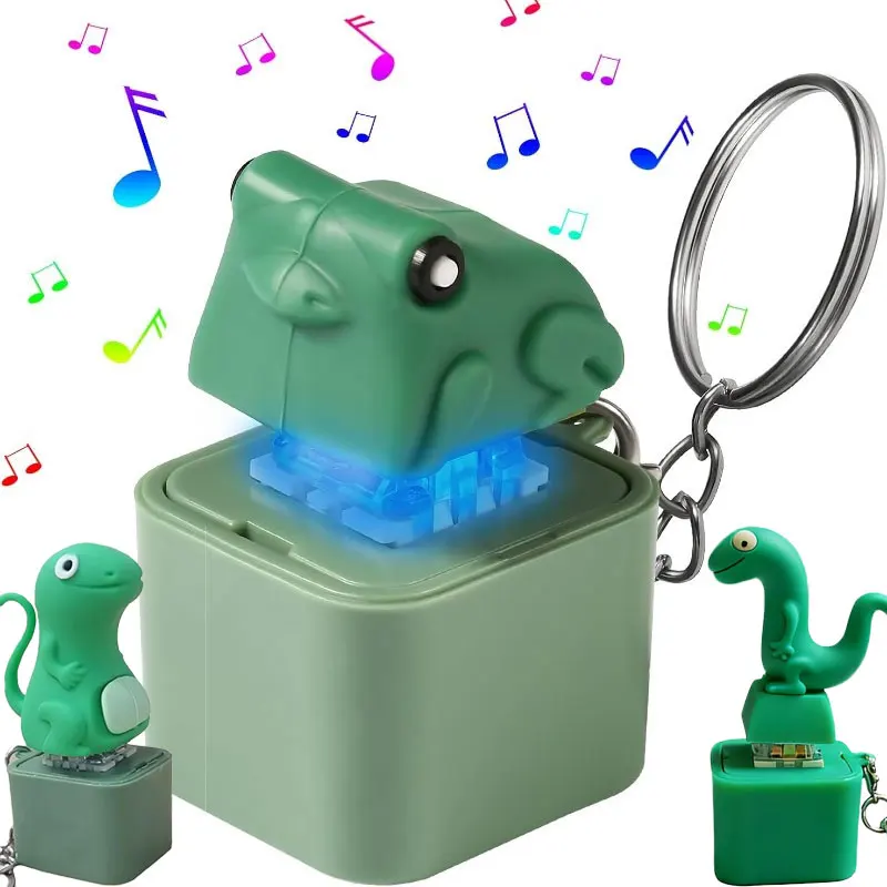 

Перезаряжаемый забавный брелок в виде лягушки со светодиодной подсветкой - снятие стресса, кликер с функцией звука в виде лягушки, ящерицы, змеи