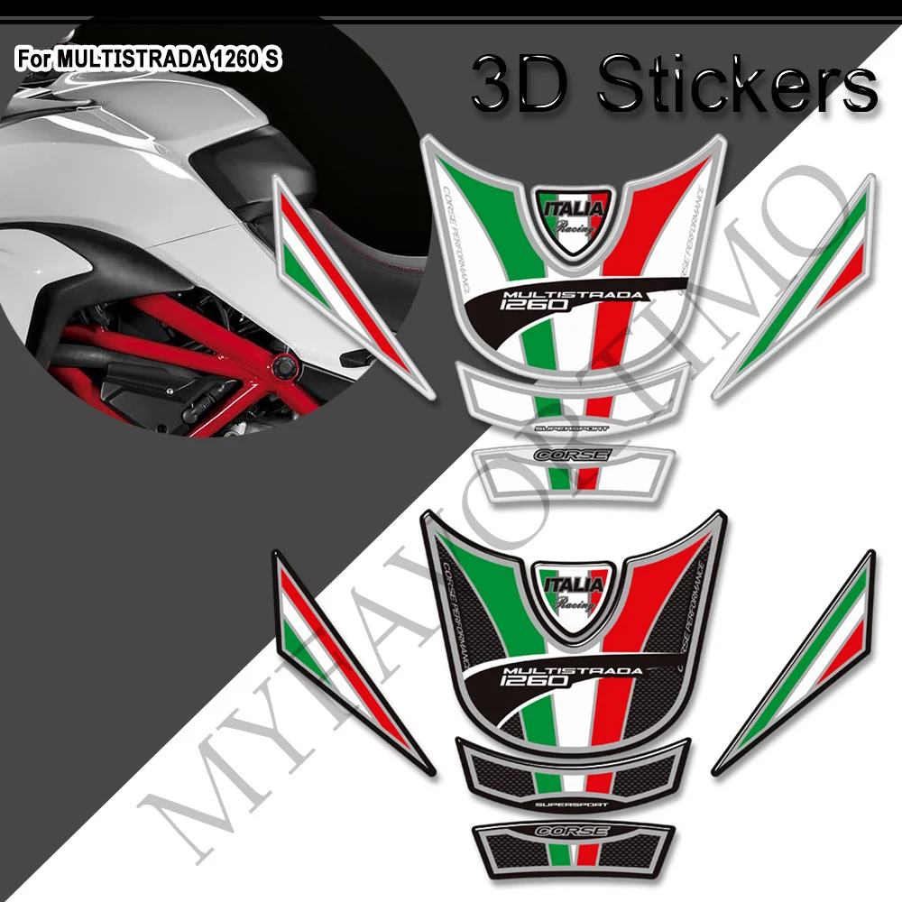 For Ducati MULTISTRADA 1260 S 1260S Motorcycle Stickers Decals Tank Pad Grips Gas Fuel Oil Kit Knee Protector ﻿