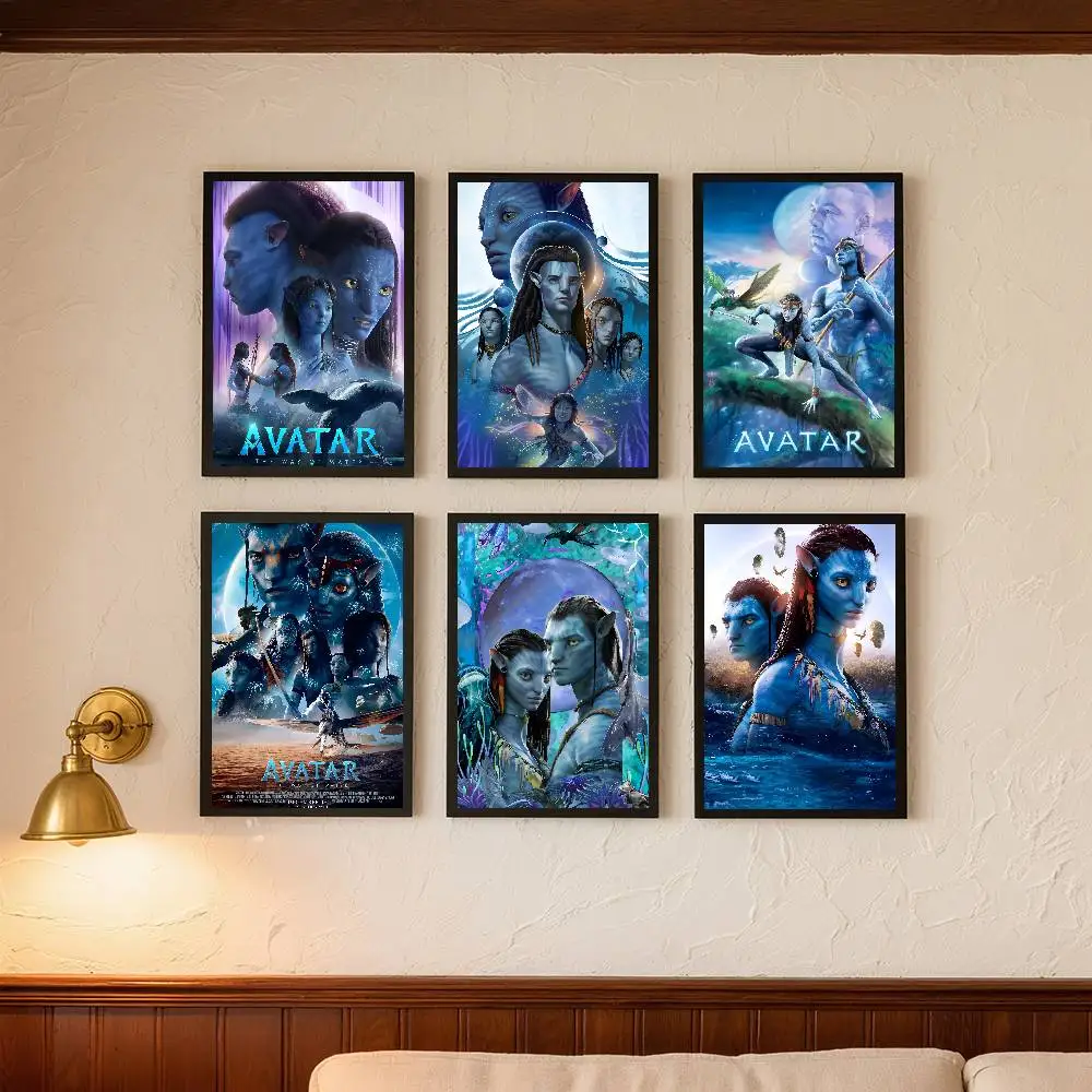 A-Avatar 2 The Way of Water  Poster Self-adhesive Art Waterproof Paper Sticker Coffee House Bar Room Wall Decor