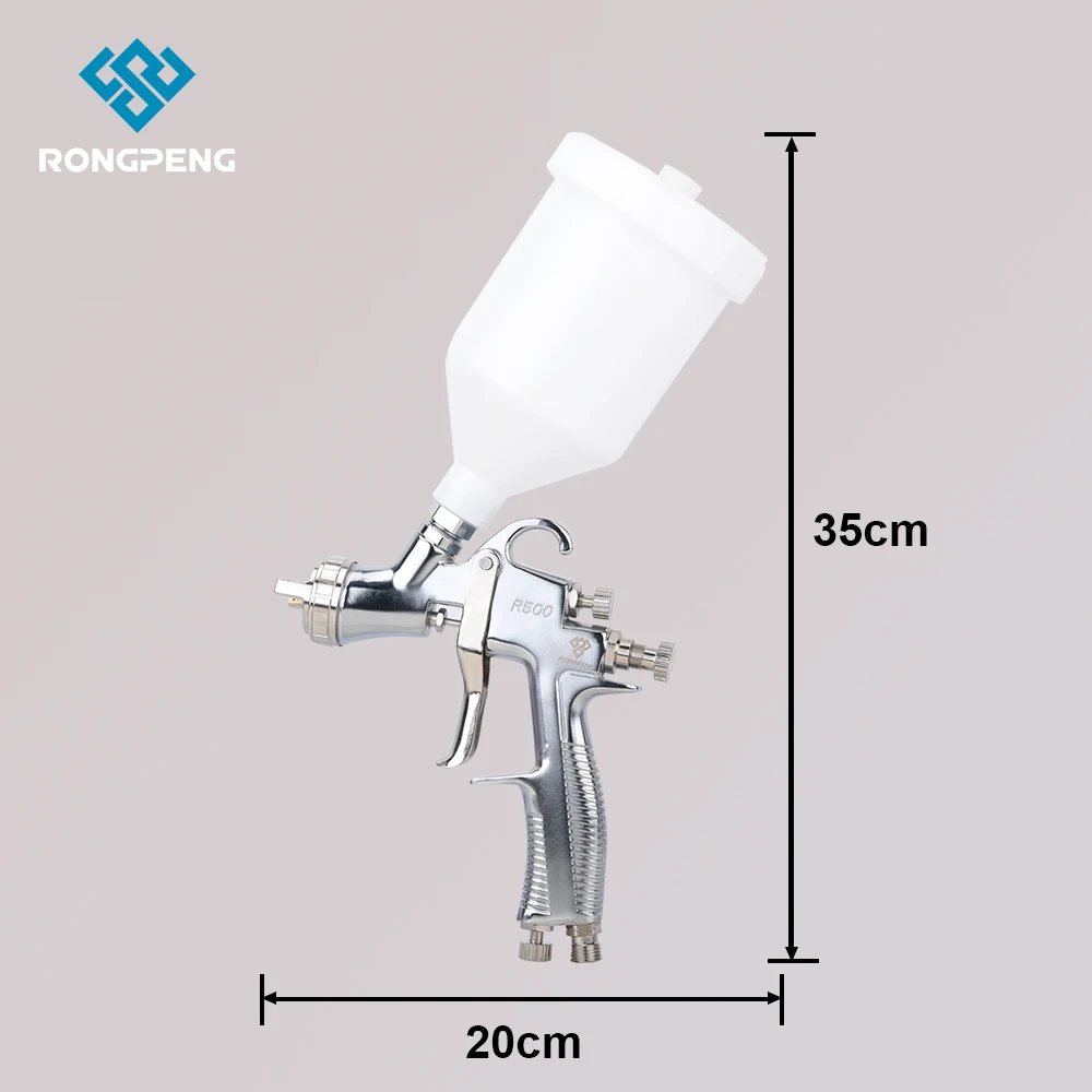 RONGPENG Professional R500 LVLP Spray Gun + 5 Paper Funnels Designed For Water Based Oil Paint Work Flawless Smooth Even Spray