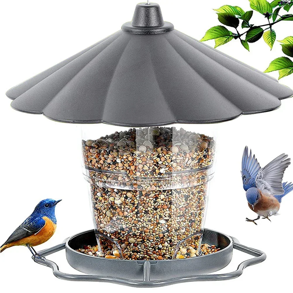 

Foldable Portable Bird Feeder, Hanging Outdoor 40oz Large Capacity Panorama For Garden Wild Birds