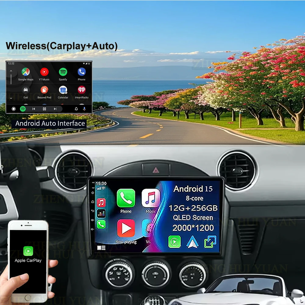 Android15 Carplay Auto GPS Radio For Mazda MX-5 NC 2005-2015 8Core