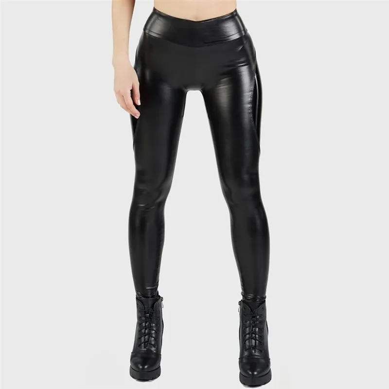 Hoge taille kunstleer legging dames butt pu broek herfst 2024 ander materiaal 00% basislaag broek