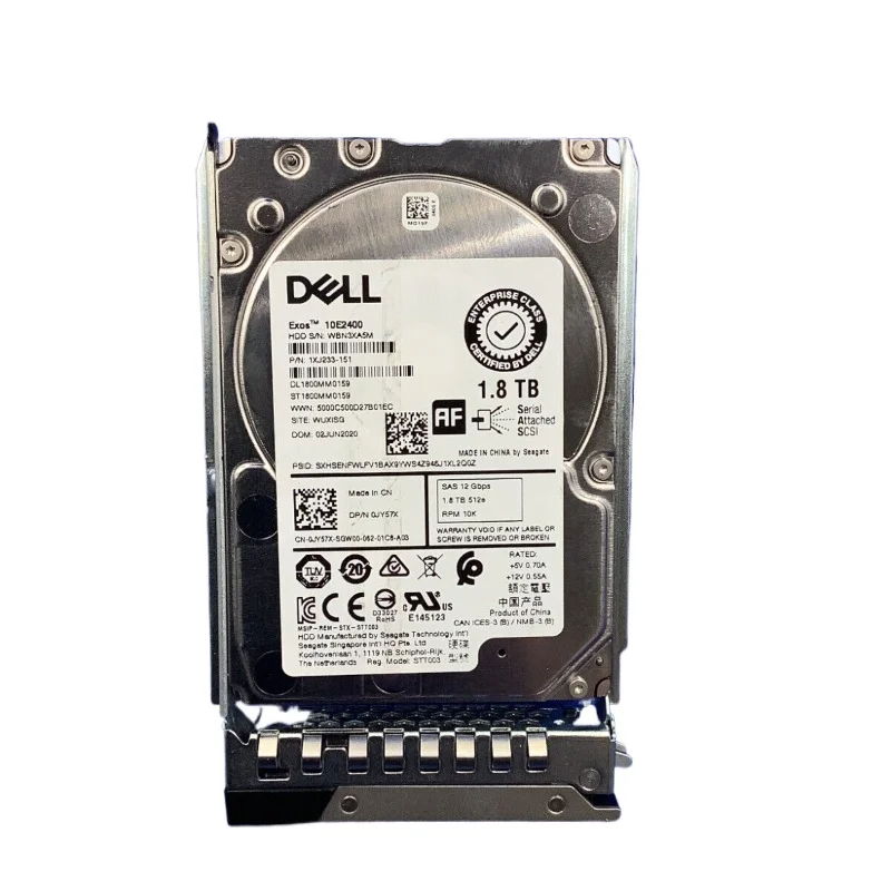 Dell poweredge jy57x,1.8テラバイト,10k,12gbps,sas,st1800mm0159,r540,r640,r6415,r740,r740xd,r740xd2,r7415,r7425,r840,r940,r940xa