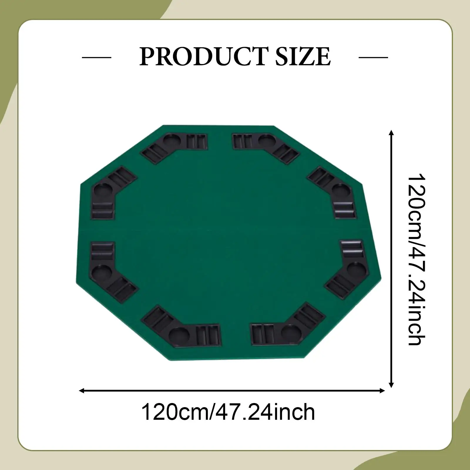 Foldable Poker Table Top Wooden Texas Hold'em Table Mat for Party Card Games