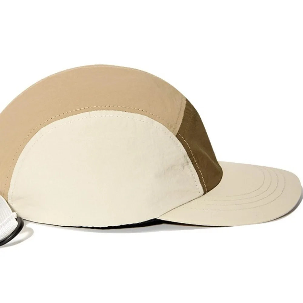 Casual Waterproof Curved Brim Golf Hat Breathable Splicing Flat-brimmed Cap Nylon Sunshade 5-panel Baseball Cap Adult/Child