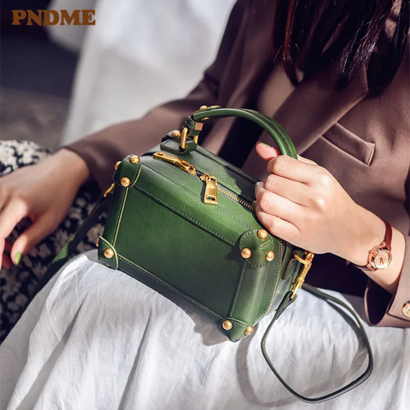 Fashion designer handmade natural genuine leather women\'s handbag casual luxury real cowhide ladies party shoulder crossbody bag