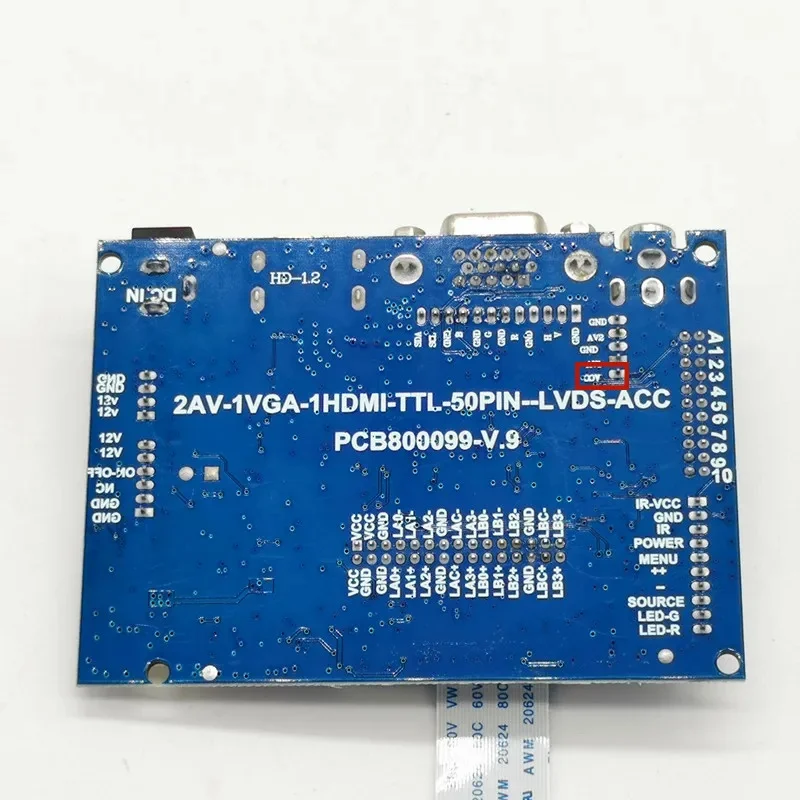 HDMI+VGA+ 2AVinput sources A/D LCD Monitor control board for AT065TN14 AT070TN90 / AT070TN92 AT070TN93 / HDMI AT070TN94