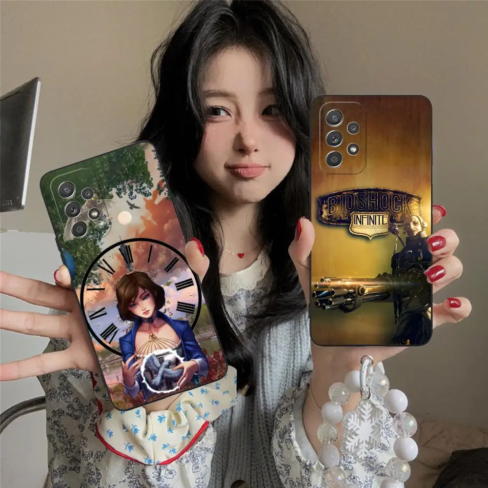 حافظة لهاتف سامسونج جالاكسي A73 72 71 70 56 55 54 53 52 36 35 34 23 16 15 5G غطاء أسود فاخر للهواتف الذكية #1