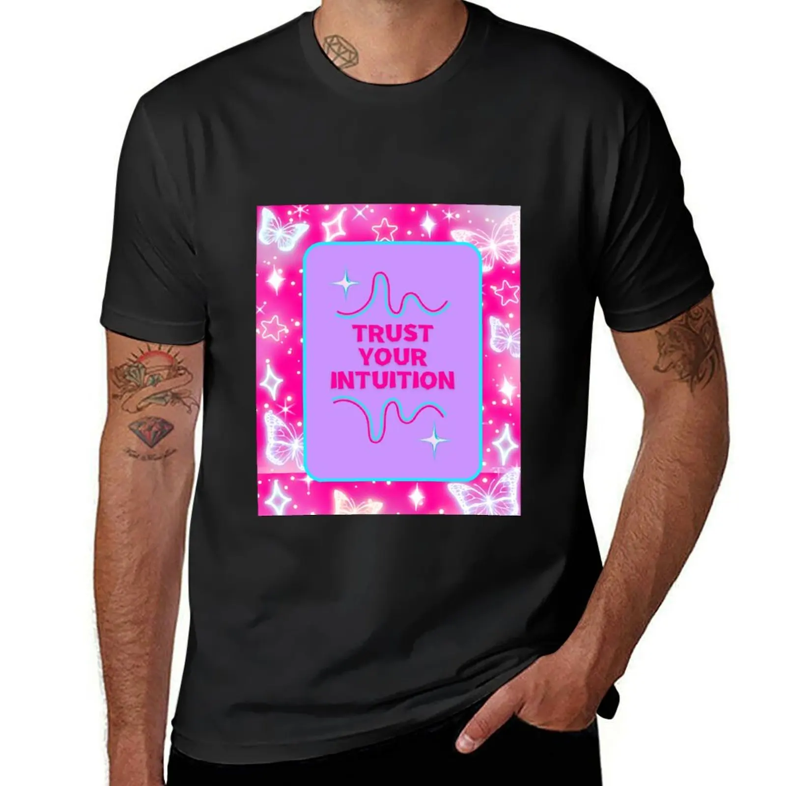 Trust Your Intuition - Pink T-Shirt customs tees sweat men clothes