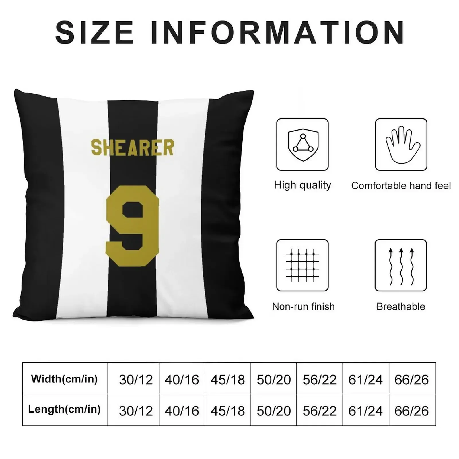 Shearer Number 9 Shirt Throw Pillow Cushions Home Decor Sofa Cushions Christmas Pillow Pillow Case