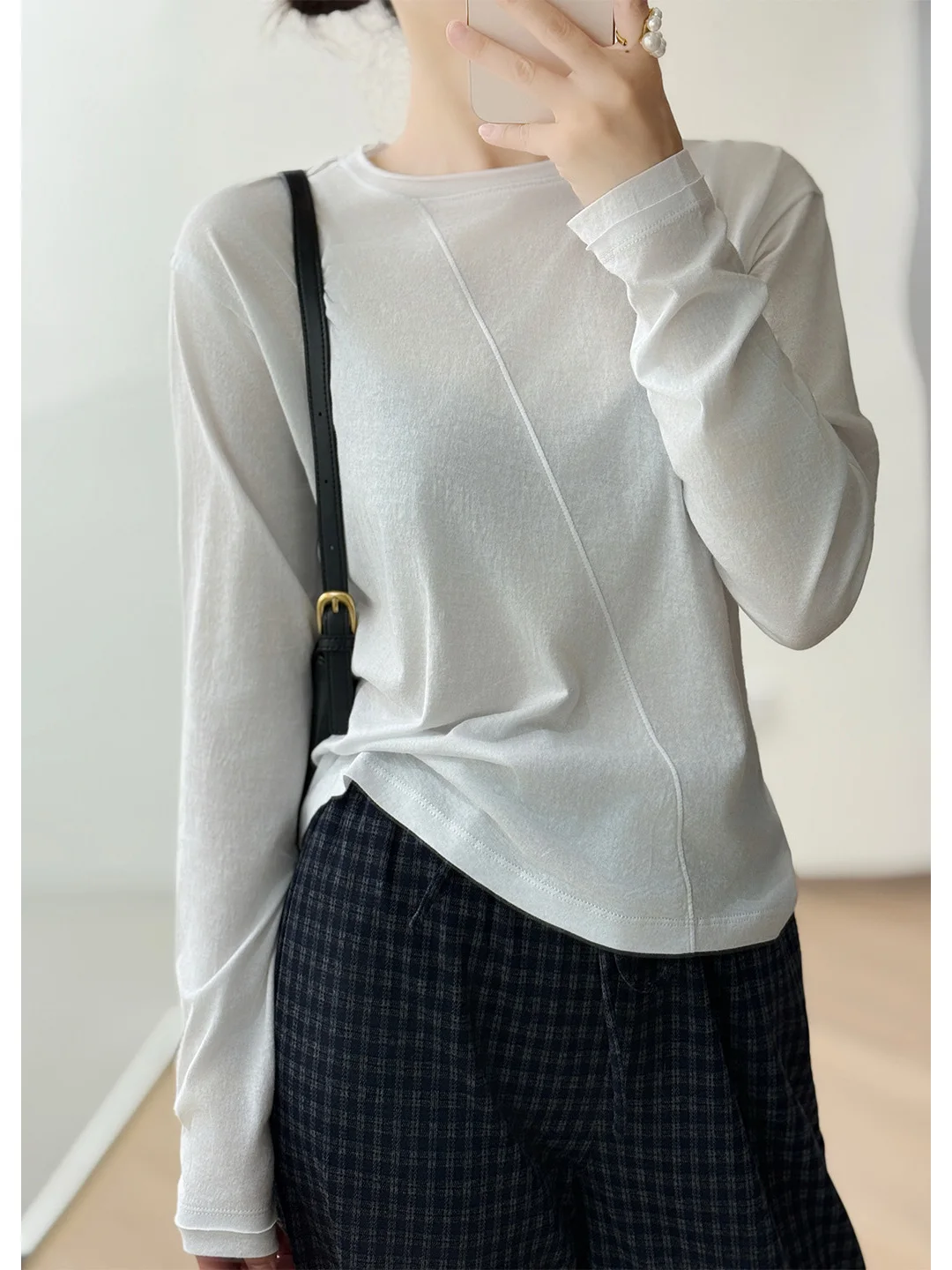 

Футболка для любителей животных из высококачественного хлопка, приталенная, повседневная, с длинным рукавом, круглым вырезом, однотонная, универсальная базовая модель