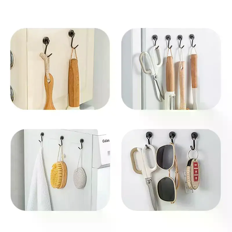 2Pcs Magnetic Hooks Heavy Duty Magnetic Swivel Hooks 360° Rotating No Drill Hangers For Refrigerator Grill Locker