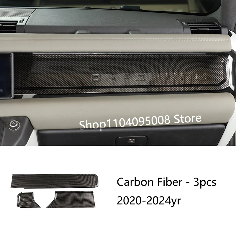 Voor Land Rover Defender 90 110 130 2020-2024 Koolstofvezel Dashboard Wordmark Panel Auto-interieur Decoratie Strip