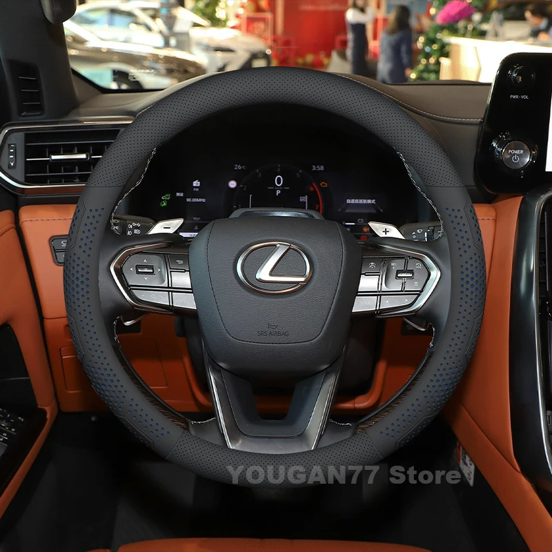 

Leather Car Steering Wheel Cover For Lexus LX570 LX470 LX600 LX700h 2025 2012-2024 Non-slip Auto interior Accessories