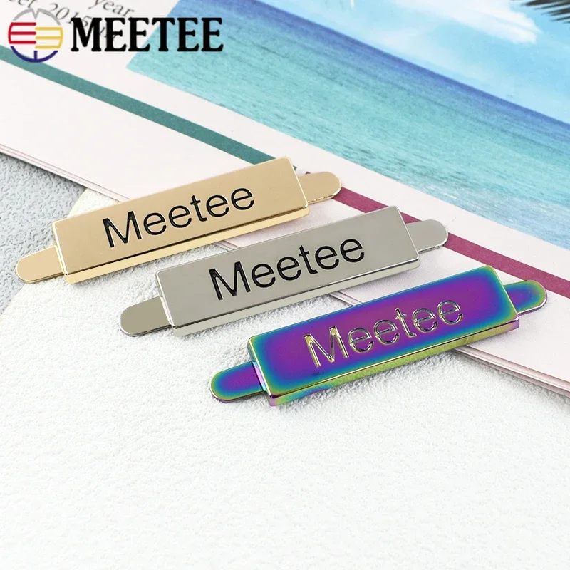 

5/10/20Pcs Meetee 36*10mm Metal Label Decor Buckle Bag Clothes Handmade Tag Insert Leather Purse Logo Clasp Hardware Accessories