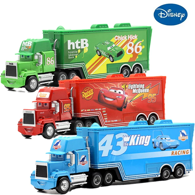 

Disney Pixar Cars 2 3 игрушки Молния Маккуин Грузовик Джексон Шторм Дядя Мак 1:55 Литая под давлением модель грузового прицепа Детский подарок