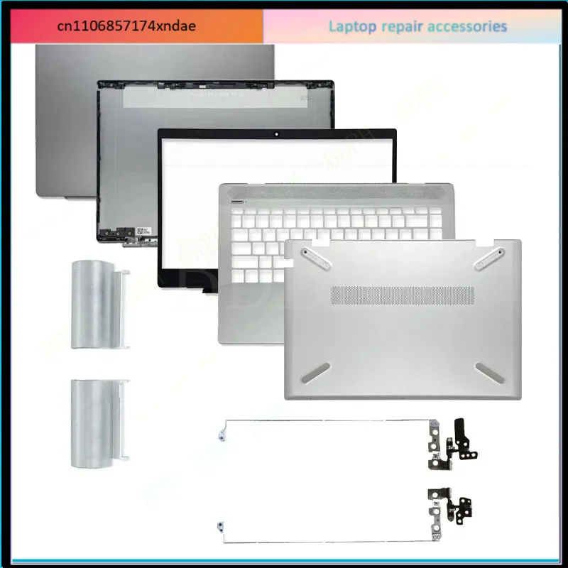 Back Cover Front Bezel Hinges Upper Top Case Lower For HP Pavilion 14-CE TPN-Q207 Laptop Bottom Cover Silver Back Cover