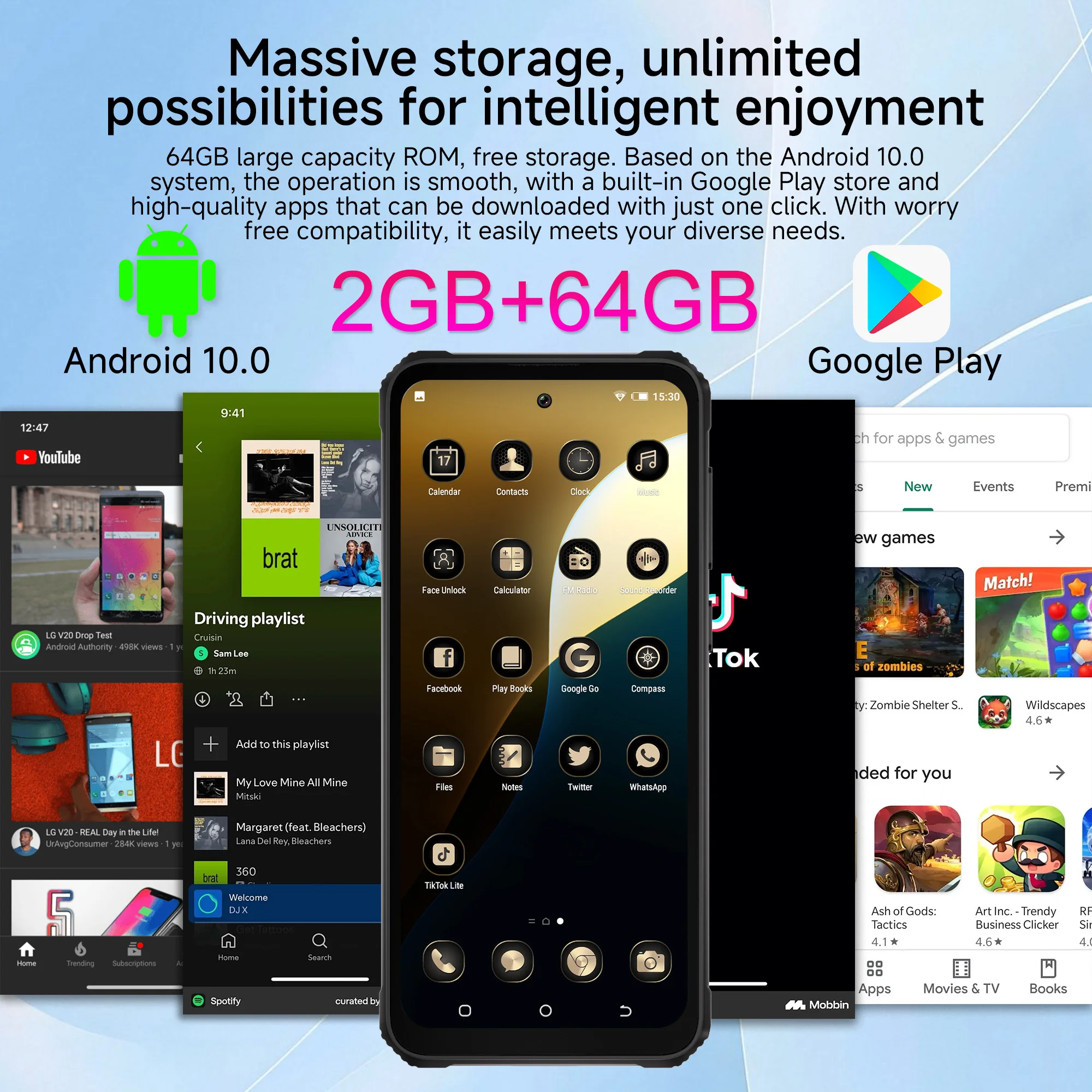 SERVO TANK300 Waterproof Smartphone Android 10 3G WCDMA 6.79