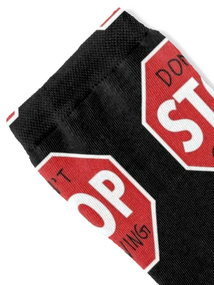 Don't Stop Believing Stop Sign Socks luxe Running sports stockings Socks For Men Women's