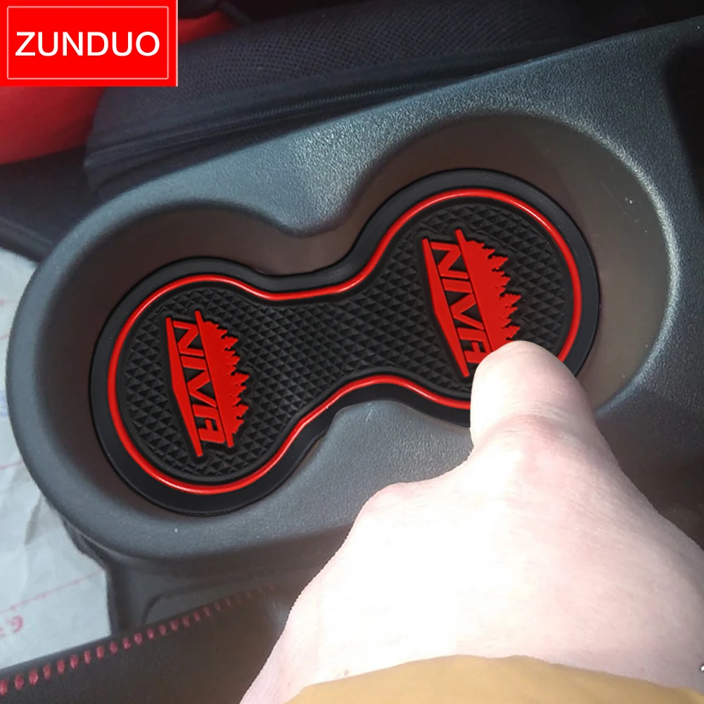 ZUNDUO Gate Slot Cup Mat for Chevrolet Lada Niva 2009 ~ 2018 Anti-Slip Door Groove Pad Interior Accessories Dust-proof Rubber