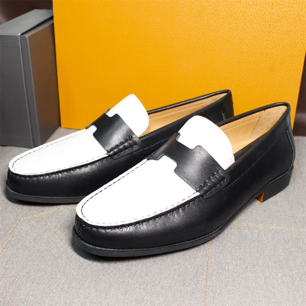 

New Style Men's Wedding Shoes Loafers Genuine Leather Slip-on Men's Casual Wedding Banquet Shoes