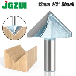 V-Groove Template Router Bit, Limpeza Flush Trim Corner, Redonda Cove Box Bits Ferramentas, 90 graus Shank, 12mm, 1Pc, 1Pc