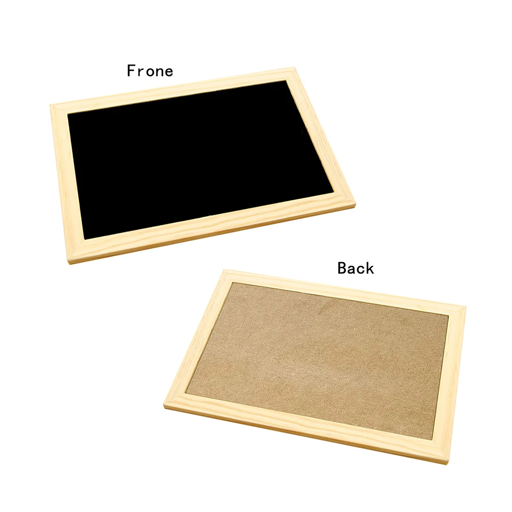 Small Double-sided Blackboard Chalkboard Sign Mini Wooden Frame Drawing Board Decor Erasable Message Wall Display