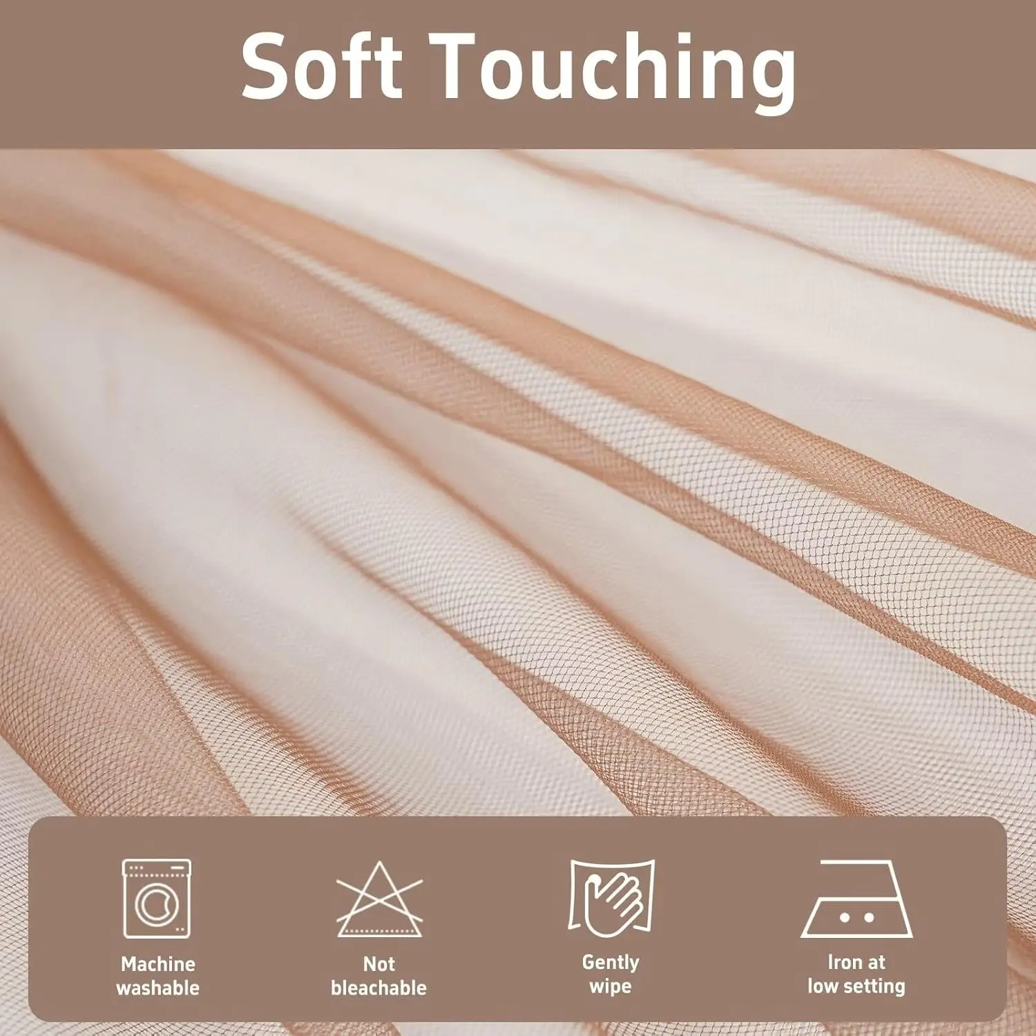 2pcs Mesh Curtains, Suitable for Windows, Transparent Curtain Panels with Pole Pockets, Suitable for Living Rooms and Bedrooms